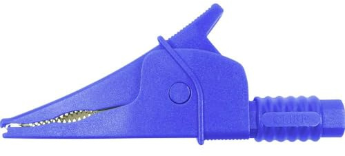 Cliff Croc Clip Plug in Safety krokodilklämma 4 mm CAT III 1 000 V blå