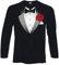 Tribal T-Shirts Mens Tuxedo Fancy Dress Long Sleeve T-Shirt (Large) Black