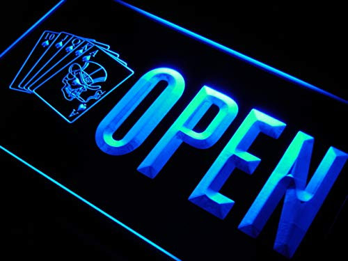 ADVPRO j865-b Open Royal Flush Casino Poker Bar New Neon Sign Barlicht Neonlicht Lichtwerbung