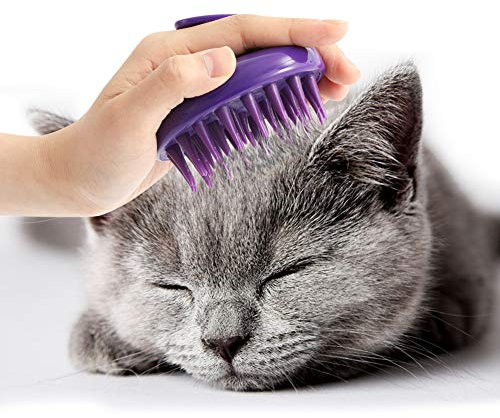 Cat Brush with Soft Rubber Pins, Washable Silicone Pet Brushes for Indoor Cats Grooming Shedding Massage Bath, Removes Hair Mats Tangles and Loose Fur for Short to Long Haired