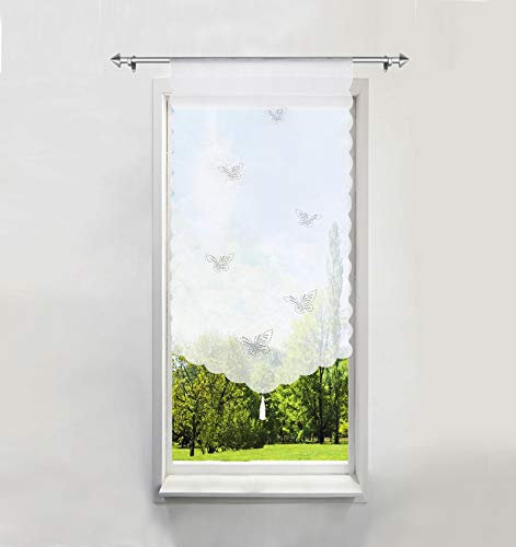 Scheibengardine mit Schmetterling Laserschneiden Rollos Voile Transparent 1er-Pack Bildergardine (BxH 40x90cm)