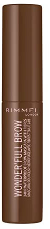 Rimmel London Wonder’Full Brow 24HR Waterproof Brow Gel, with Fibres for Plump Thick Brows, Medium, 4.5 ml