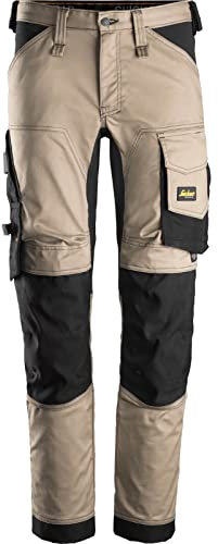 Snickers Workwear Allround Work Handwerkerhose 6341, Stretch-Arbeitshose mit schmalen Beinen, Khaki/Schwarz
