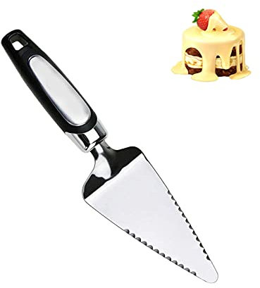 YYWEi Stainless Steel Pizza Pie Server - Serrated Edges on Both Sides, Cake Slicer