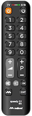 Meliconi Speedy Big 2.1 Telecomando Universale 2 in 1 con tastiera semplificata, ideale per comandare TV e 1 decoder esterno, piccolo e maneggevole