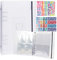 Kpop Photocard Binder Sleeves A5 Ring Binder Kpop Photo Card Holder Book Clear Large Photo Album 6 Rings Scrapbook Card Protectors Plastic Sleeves Pages with 9 Pcs Stickers 160 Pockets
