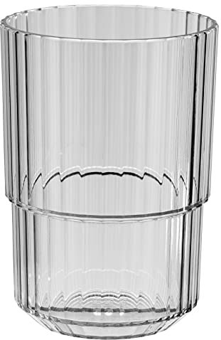 APS Linea - Vaso de plástico Tritan con 0,4 litros, sin BPA, apilable, irrompible, reutilizable, apto para lavavajillas, 400 ml, gris