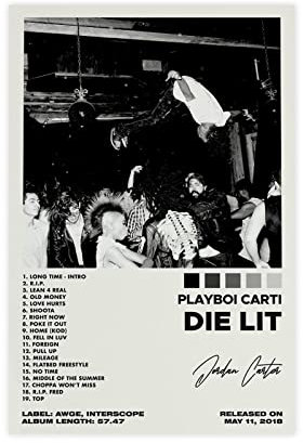 ARZARF Playboi Carti Poster, Die beleuchtetes Albumcover-Poster, 1 Leinwandposter, Wandkunst, Dekordruck, Bild Gemälde für Wohnzimmer, Schlafzimmer, Dekoration, ungerahmt, 40 x 60 cm