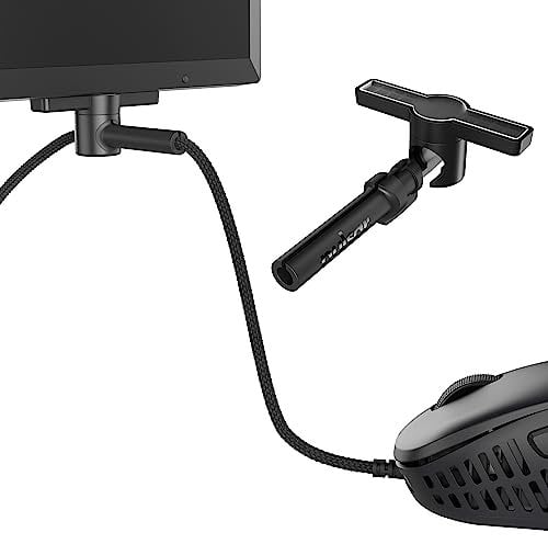 Pulsar Gaming Gears - Micro Bungee ES : Supporto per mouse cablato senza trascinamento - Movimento libero sulla scrivania - Attaccalo al monitor - Ottieni più spazio (confezione singola)