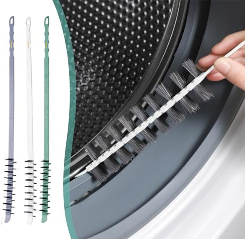 Reinigungsbürsten, 3 Stück Waschmaschine Reinigungsbürste Nylon Pfeifenreiniger Bürste, Trockner Fussel Entlüftung Reinigungsbürste mit Langem Griff für Küche Waschmaschine