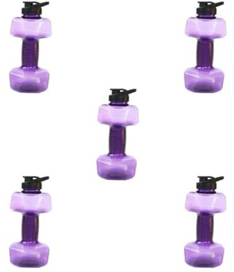 Leisurealeaneag Lot de 5 haltères de fitness avec gourde Violet 1500 ml
