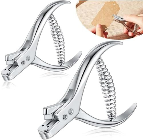 Outbit 2 Stück Kerbschnittzange Lochzange Papier 2MM Musterkerbe Metall Muster Notcher Schneider für Stoff Stoff DIY Designer