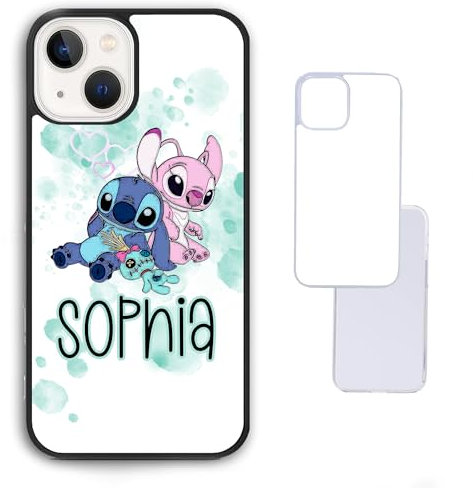 Blue watercolour stitch splash angel scrump Y2K Aesthetic Personalised name custom iPhone SE 2020 6 7s 7 8 plus 11 X XS max XR 13 pro 12 mini Black Clear White Compatible Case Casing Hard Photo Image