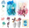 Trockenblumen, Natürliche Getrocknete Blumen, Echte Getrocknete Gepresste Blumen, DIY Natürliche Getrocknet Blumen Set, Klein Trockenblumen Set, für Kunst DIY Scrapbooking Handwerk Karten (Rosa+Blau)