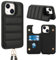 Butnyeoe Crossbody Wallet Case for iPhone 13/14(6,1) with Card Holder Magnetic Charging Kickstand,Flip Leather Phone Case,RFID Blocking Protective Cover,Wrist Strap Lanyard Handbag,Black