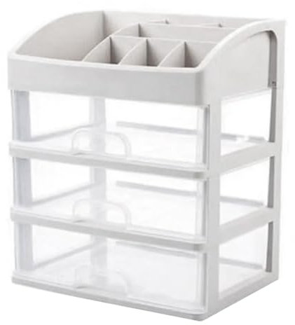 Eeuye 1 Cajón de Escritorio de Plástico Transparente de Cuatro y Cajones, Caja de Almacenamiento para Cosméticos, Tocador, Estante de Almacenamiento