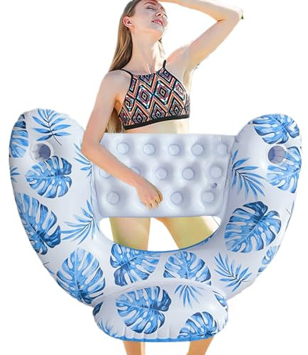 Dranng Schwimmreifen Für Erwachsene,Aufblasbare Schwimmmatratze - U-Förmige Schwimm-Liege Mit Getränkehalter Für Pool, See, Reisen, Garten & Urlaub