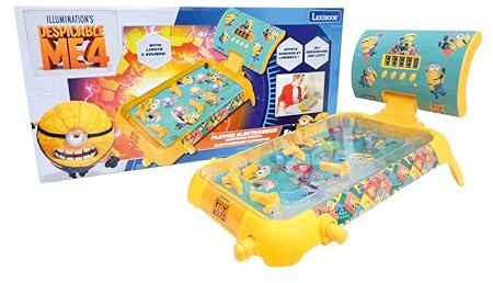 Lexibook, Minions, elektronischer Flipper, gelb/blau, JG610DESLXB | LCD-Bildschirm, Ton- und Lichteffekte, gelb/blau