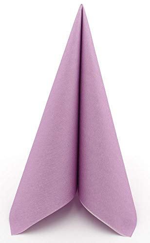 APARTina Servietten stoffähnlich aus Airlaid - UNI, stoffähnliche Serviette Hochzeit Hochzeitsservietten hochwertig, perfekt für verschiedene Anlässe 50 Stück (Pastell Lila, 33 x 33 cm)