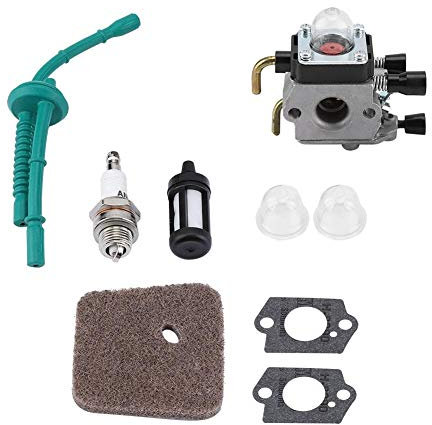 KSTE Vergaser, C1Q-S97 Vergaser for STIHL FS55 FS38 FS45 FS46 KM55 HL45 FS55C FS55R FS55RC FS45L FS45C FS46C Fadenabschneider Weed Eater mit Luftfilter Kraftstoffleitung Primer Bulb Kit