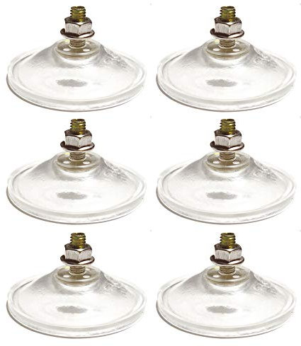 DANXQ Starker, verdickter Saugnapf-Haken mit transparentem PVC-M6-Gewinde, Saugnapf-Haken mit Kontermutter für verbesserte Saugkraft, Durchmesser 5,5 cm, 6 Stück, empfohlen
