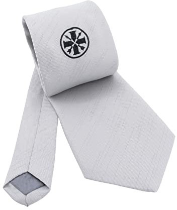 Deitert Schützenkrawatte Hellgrau mit gesticktem Motiv Bruderschaft - passend zum Schützenfest - Herren Krawatte Schützenverein, Männer Geschenk für die Uniform, 100% Polyester