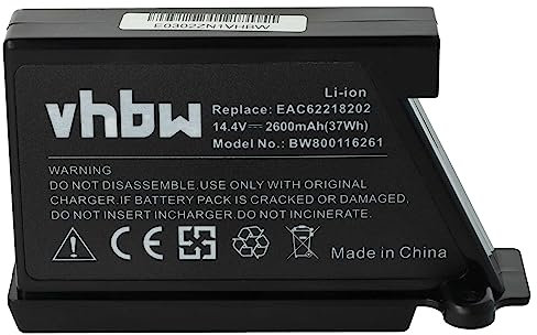 vhbw Batterie Compatible avec LG HOM-BOT VR7428SP, VR8600RB, VR8600RR, VRF4042 Robot électroménager (2600mAh, 14,4V, Li-ION)
