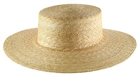 Classic Italy - Chapeau canotier Paille Large Bord, Homme ou Femme Canotier Luxe Large - Taille 54 cm