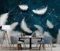Papier Peint 3D Intissé Plume Bleue Abstraite Papier Peint Panoramique 3D Moderne Décoration Murale