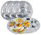 Hapivida 5pcs Assiettes Divisées en Acier Inoxydable, Assiette Compartiment Enfant, Plateau de Dîner Épais, Plateau de Service pour Cuisine Cantines Salle à Manger (5 Grids)