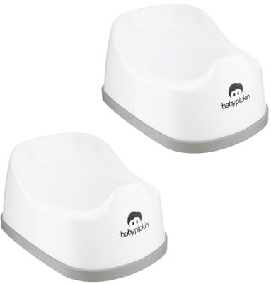 HOMESHOPA Children Training Potty, 2 Pack Kids Toddler Toilet Training Seat, Plastic, Portable Lightweight, Non Slip Rubber Grip, Easy to Clean and Carry Travel Potty - Grey