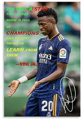 Motivierendes Poster Sports Soccer Star Vini Jr, klassisch, inspirierend, für Büro, ästhetische Dekoration, ohne Rahmen, 40 x 60 cm