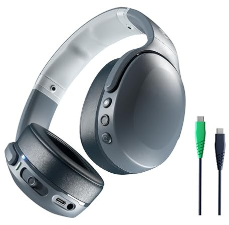 Skullcandy Crusher Evo Over-Ear Wireless-Kopfhörer mit Sensory Bass, 40 Std. Akkulaufzeit, Mikro, kompatibel mit iPhone, Android und Bluetooth-Geräten - Grau