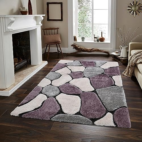 Rugs4Sale 4cm Thick Pile Super Soft Shaggy Modern Area Living Room 3D Pattern Non-Shedding. Ideal For Bedroom, Hall, Kids Baby Room, Indoor & Outdoor Rugs Hallway Runners Carpet Mat(120x170cm)