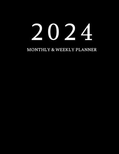 2024 Planner Weekly and Monthly: January through December,Black Cover (2024 Pretty Simple Planners)
