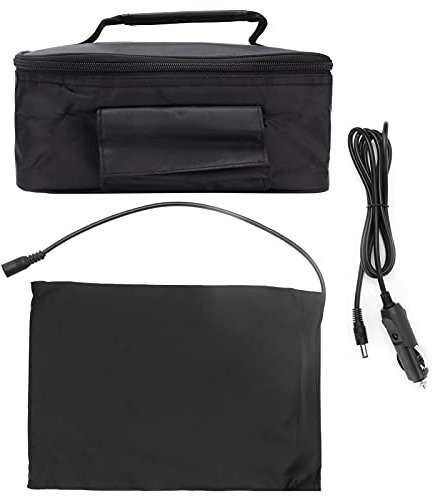 MUNEFE Micro-Ondes De Voiture, Mini Chauffe-Plats De Voiture avec Prise De Véhicule 12 V, Mini Four Portable pour Travelling Cam Cuisson des Aliments Noir