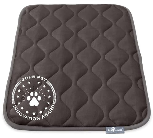 Paw Inspired Washable Padded Crate Mats for Dogs, Gray, 29x18 Inch