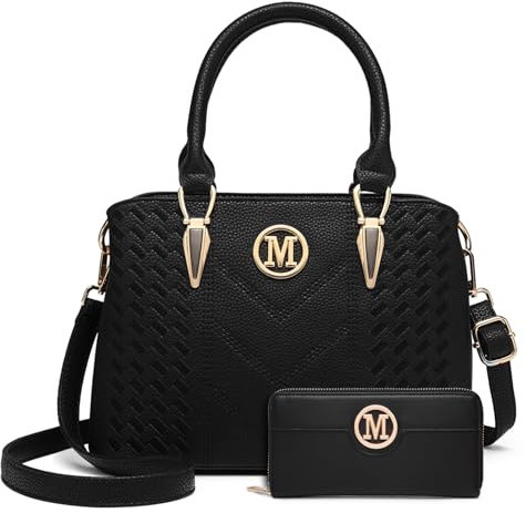 Miss Lulu Handtasche Damen mittelgroß klassisch Henkeltasche Schultertasche mit Lychee Muster mehreren Innentaschen Umhängetasche Arbeit Freizeit Alltags Tasche
