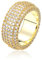 Dochais Ring für Herren Damen Personalisiert Breit Ringe 9mm mit Zirkonia Kristall Ring in 14K Vergoldet Glänzend Brandring Verlobungsring Antragsring Trauring (9, Gold)