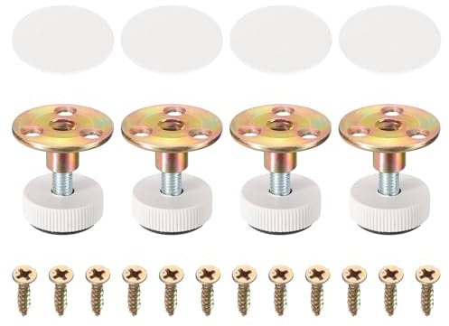 sourcing map Thread Furniture Leveling Feet, 4Pcs - Adjustable Furniture Feet Levelers, Self-adhesive Threaded Screw-in Raised Base for Tables Cabinets Sofas Chairs Shelves (30 x 12 MM)