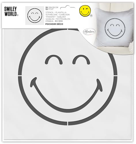 Aladine - Smiley Schablone 30x30 cm für Dekoration - Filzstifte, Farbe, Airbrush - 81240