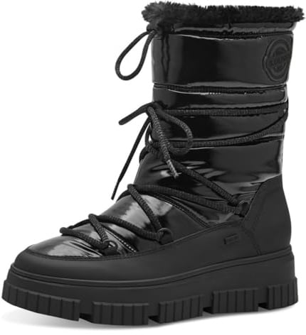 s.Oliver Damen Stiefeletten zum Schnüren Wasserabweisend Vegan, Schwarz (Black), 38 EU