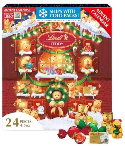 Lindt Red Teddy Bear & Chocolate Candy Advent Calendar 250g