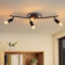 CBJKTX Deckenleuchte Vintage Deckenlampe Schwarz - E27 Deckenstrahler 4 Flammig Schwenkbar 350° Deckenspot Industrial Spots küchenlampe für Küche Flur Wohnzimmer Schlafzimmer(ohne Leuchtmittel)