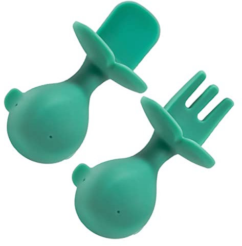 CRILSTYLEO Set De Vaisselle En Pour Bébé Ensemble De Fourchette Et Cuillère Flexible Pour 'Apprentissage De 'Alimentation Accessoires De Repas Écologiques Pour Enfants