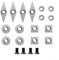 Zeroupshop 20 Pcs Tungsten Carbide Cutters Inserts Set with 4 pcs Screws for Wood Lathe Turning Tools, Carbide Tip Tipped Cutter Tool Accessories