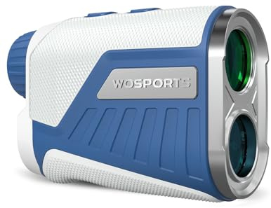 WOSPORTS Golf-Entfernungsmesser mit Neigungsschalter, 1200 Yards Entfernungsmesser für Golf & Jagd, ± 91 cm Genauigkeit, 0,3 s Flaggenverriegelung, Vibration, wiederaufladbar, Blau