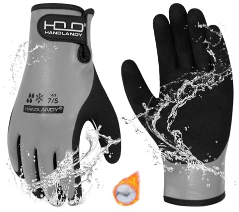 HLDD HANDLANDY Waterproof Work Gloves for Men and Women, Freezer Work Glove for Cold Weather, Thermal Winter Gloves With Grip