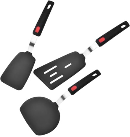 UKCOCO Spatola da Cucina in Silicone di Spatole Antiaderenti Paletta Forata per Mescolare e Scolare Utensile Portatile per Padelle e Wok