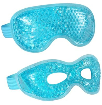 TOPBATHY 2 Stück Kühlende Augenpads zur Augenermüdungslinderung Wiederverwendbare Gel augenmaske Tragbare Kühlpads für Reise und Entspannung Verbessert Hautelastizität und Schwellungen